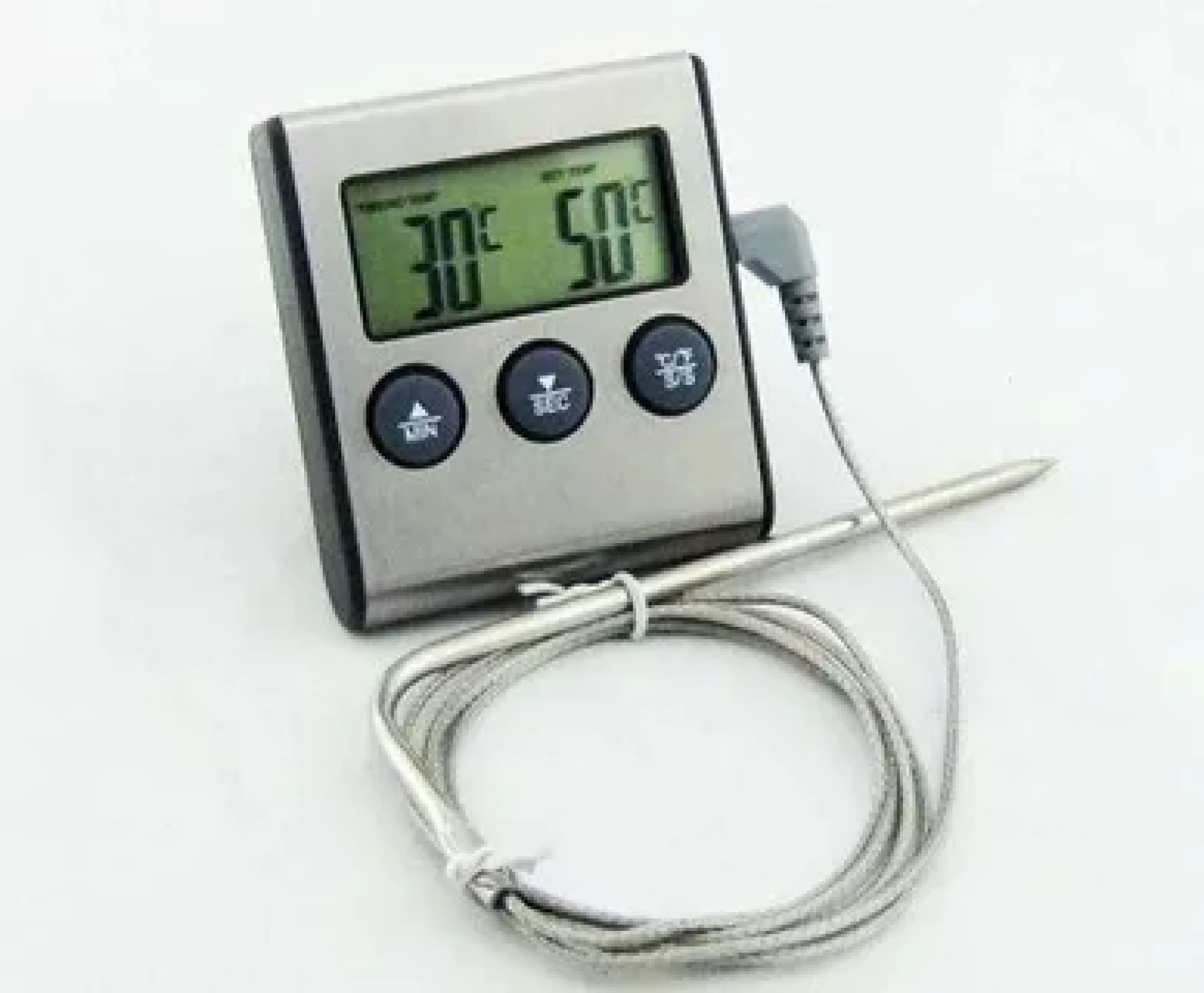 Термометр цифровой, с выносным датчиком и звуковым оповещением - фото