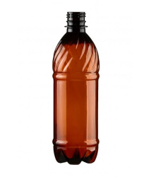 Бутылка полимерная ПЭТ 1 л коричневая(под газ) - фото